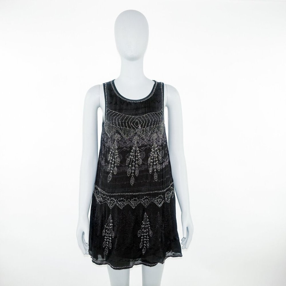 Free People Sleeveless Beaded Shift Dress XS